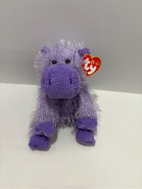 Ty Purple Slim Hippo Plush Punkies Collection RETIRED